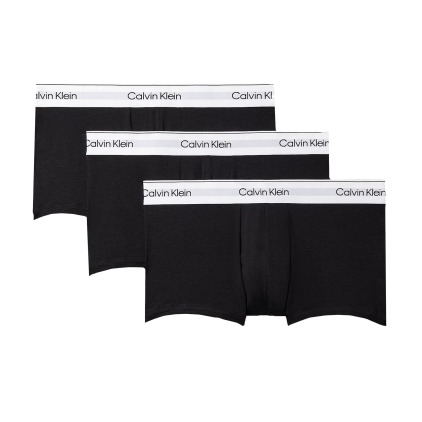 Calvin Klein 3-Pack Icon Cotton Boxer Briefs - Black with Contrast Waistband