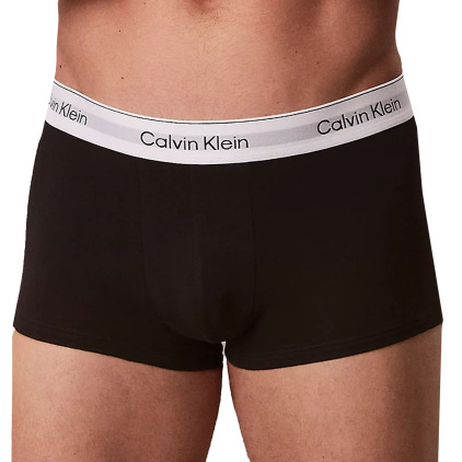 Lot de 3 Boxers Icon Coton Noir avec Ceinture Contrastée Calvin Klein