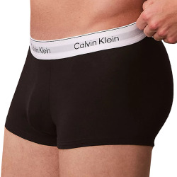Lot de 3 Boxers Icon Coton Noir avec Ceinture Contrastée Calvin Klein