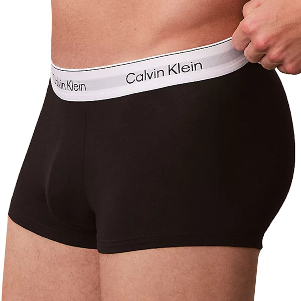 Calvin Klein 3-Pack Icon Cotton Boxer Briefs - Black with Contrast Waistband
