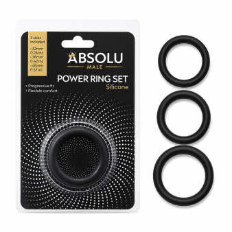 Lot de 3 Cockrings Noirs Absolu Male