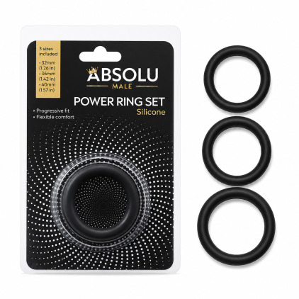 Absolu Male Power Ring Set - Black