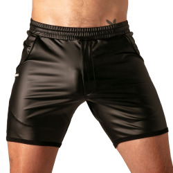 Absolu Male Master Ring Zipped Shorts - Black
