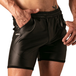 Absolu Male Master Ring Zipped Shorts - Black