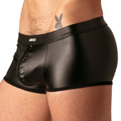 Absolu Male Master Ring Zipped Trunks - Black