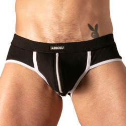 Slip Rib Zip Noir Absolu Male