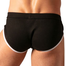 Absolu Male Rib Zipped Briefs - Black