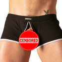 Absolu Male Rib Zipped Trunks - Black