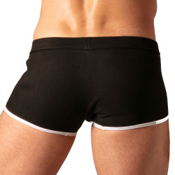 Absolu Male Rib Zipped Trunks - Black