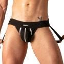 Absolu Male Rib Zipped Jock - Black