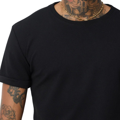 T-Shirt Piqué Noir Frilivin
