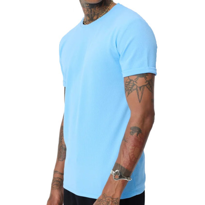 T-Shirt Piqué Bleu Ciel Frilivin