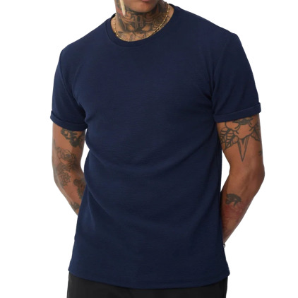 T-Shirt Piqué Bleu Marine Frilivin