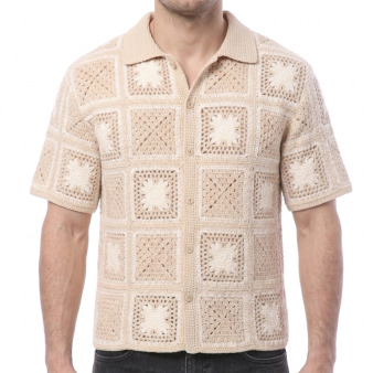 Chemisette Granny Square Beige Frilivin