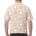 Frilivin Granny Square Shirt - Beige