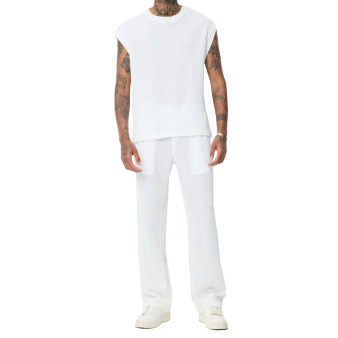 Frilivin Knit Tank Top and Pants Set - White