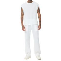Ensemble Débardeur et Pantalon en Maille - Blanc Frilivin