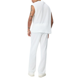 Frilivin Knit Tank Top and Pants Set - White