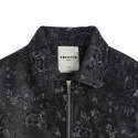 Veste Jacquard Roses Noire Frilivin