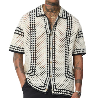 Chemisette Crochet Beige - Noir Frilivin