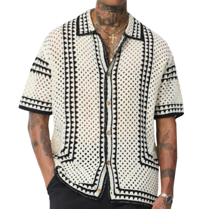 Chemisette Crochet Beige - Noir Frilivin