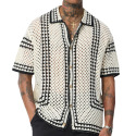 Frilivin Crochet Shirt - Beige - Black