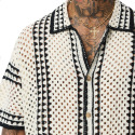 Frilivin Crochet Shirt - Beige - Black