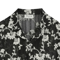 Chemisette Broderie Florale Noire Frilivin