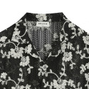Frilivin Floral Embroidery Shirt - Black