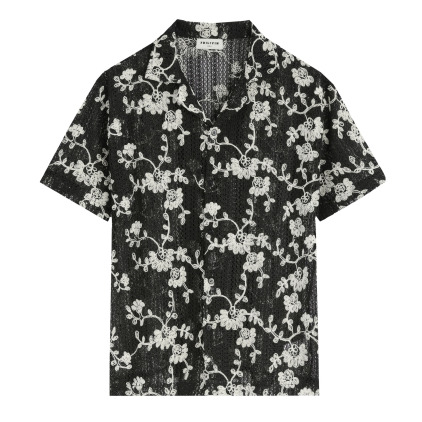 Chemisette Broderie Florale Noire Frilivin