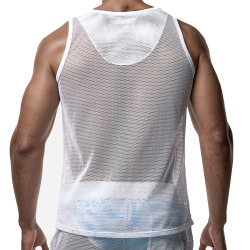 Pump! Mesh Tank Top - White
