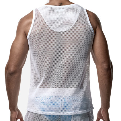 Pump! Mesh Tank Top - White