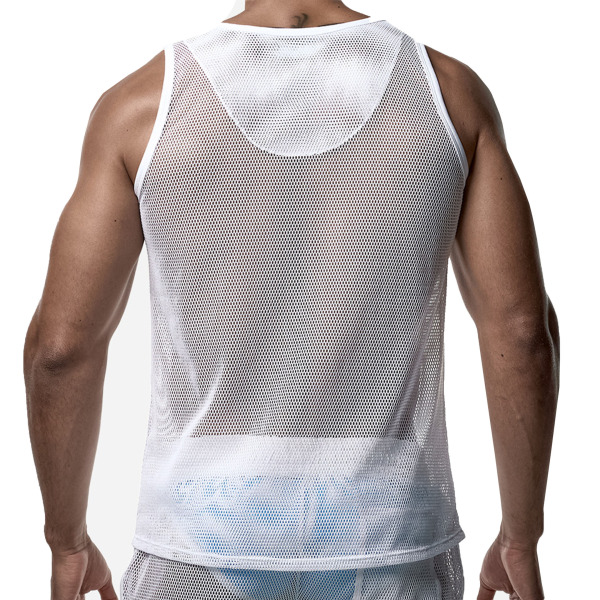 Pump! Mesh Tank Top - White
