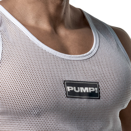 Pump! Mesh Tank Top - White