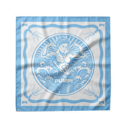 Foulard Carré Sailor Bleu Ciel Pump!