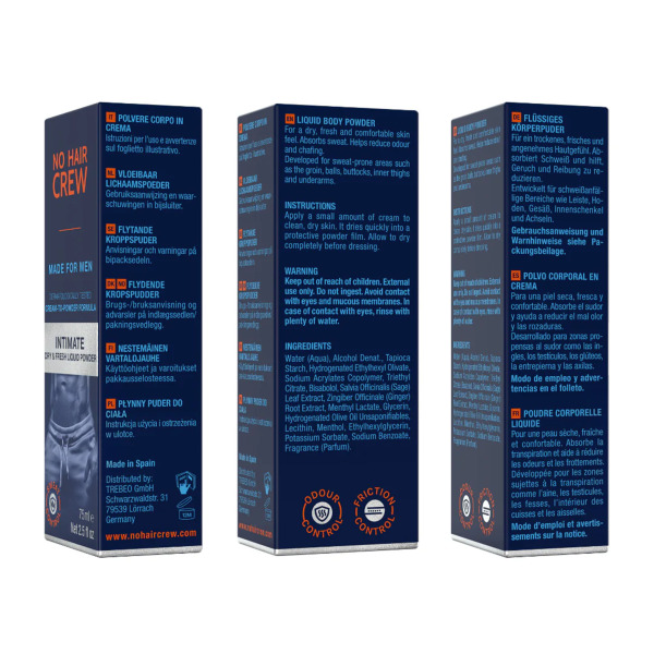 Poudre Liquide Intime Dry and Fresh - 75 ml No Hair Crew