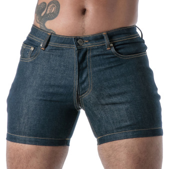 Short Zippé Denim Brut Bleu TOF Paris