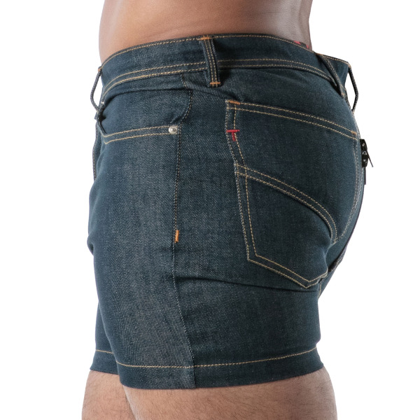 Short Zippé Denim Brut Bleu TOF Paris