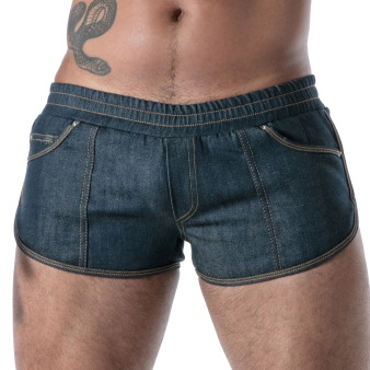 TOF Paris Raw Denim Retro Shorts - Blue