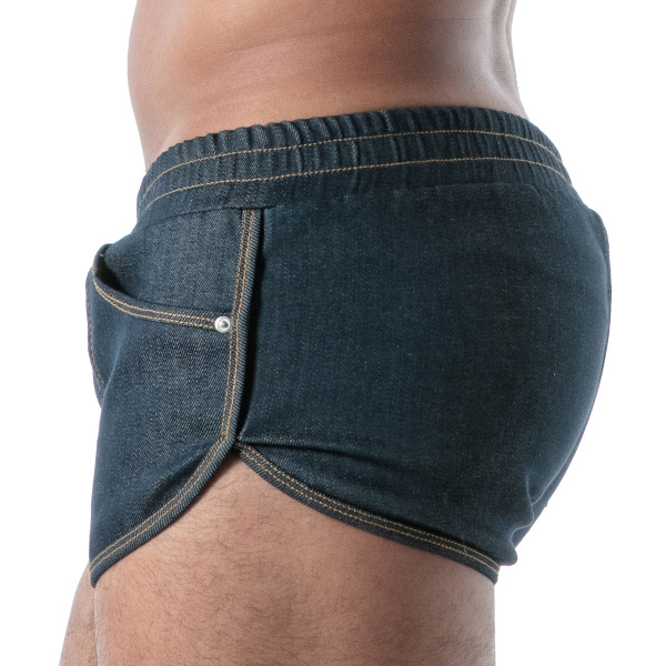 TOF Paris Raw Denim Retro Shorts - Blue