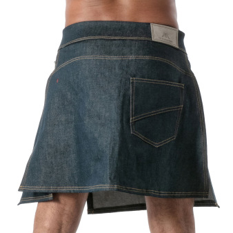 Jupe Zippée Denim Brut Bleu TOF Paris