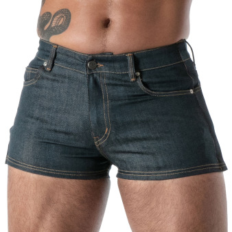 TOF Paris Raw Denim Striptease Shorts - Blue