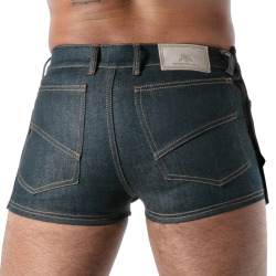 TOF Paris Raw Denim Striptease Shorts - Blue