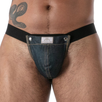 TOF Paris Raw Denim Snap Thong - Blue