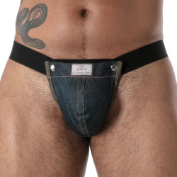 TOF Paris Raw Denim Snap Thong - Blue