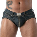 Slip Jock Zippé Denim Brut Bleu TOF Paris