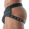 TOF Paris Raw Denim Zipped Jock Briefs - Blue