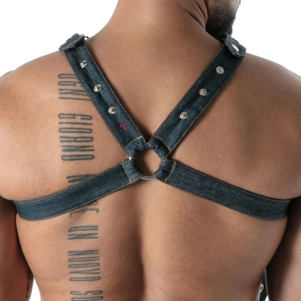 TOF Paris Raw Denim Bulldog Harness - Blue