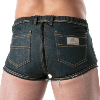 Boxer Zippé Denim Brut Bleu TOF Paris