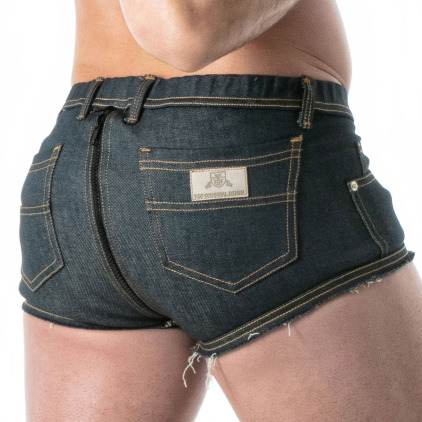 TOF Paris Raw Denim Full Zip Trunks - Blue